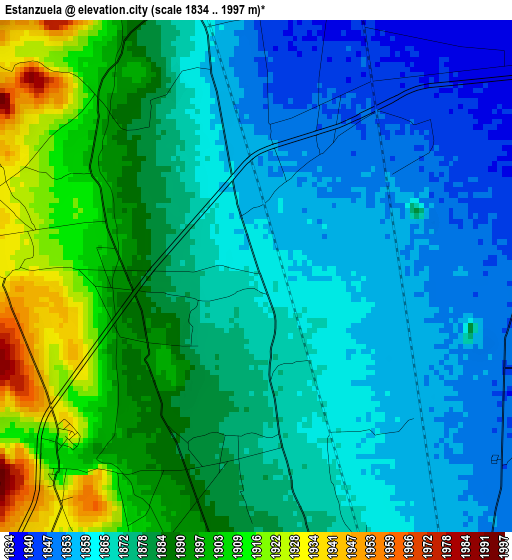 Estanzuela elevation map