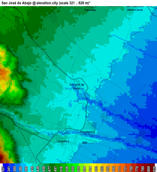 San José de Abajo elevation map