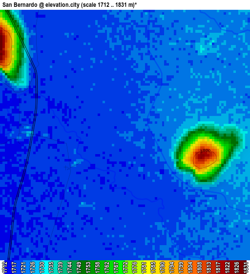 San Bernardo elevation map