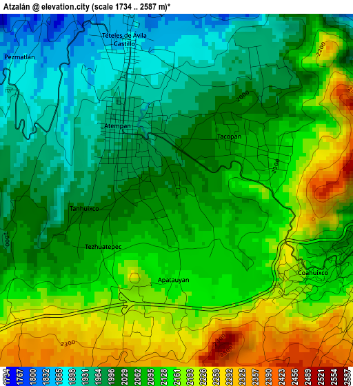 Atzalán elevation map