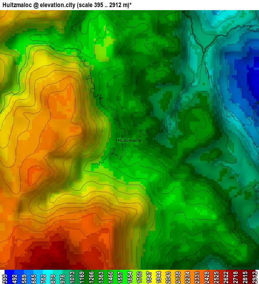 Huitzmaloc elevation map