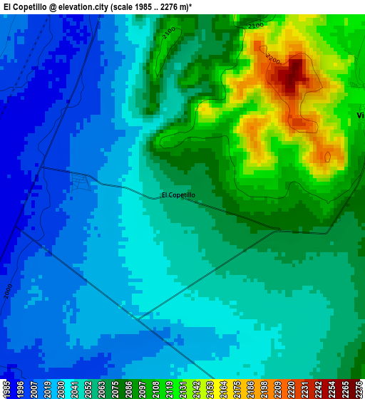 El Copetillo elevation map