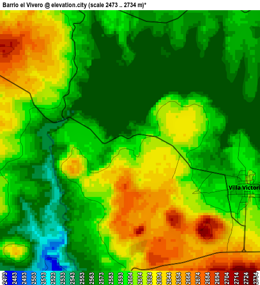 Barrio el Vivero elevation map