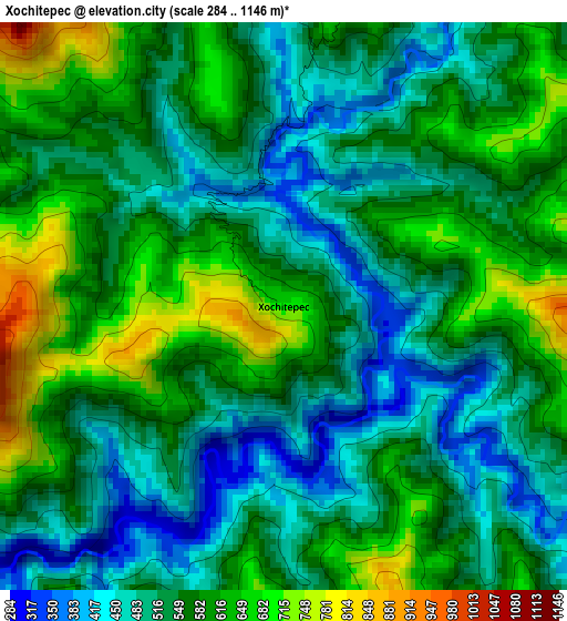 Xochitepec elevation map