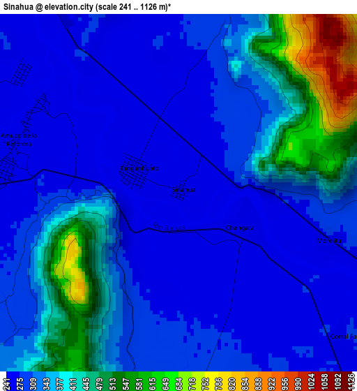 Sinahua elevation map