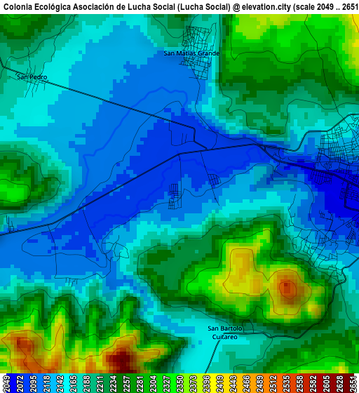 Colonia Ecológica Asociación de Lucha Social (Lucha Social) elevation map