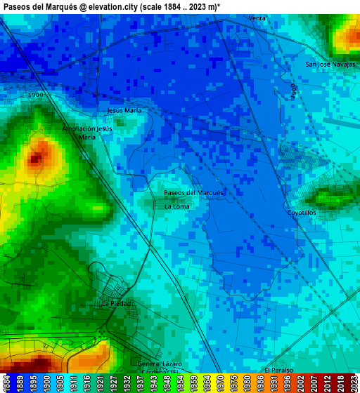 Paseos del Marqués elevation map