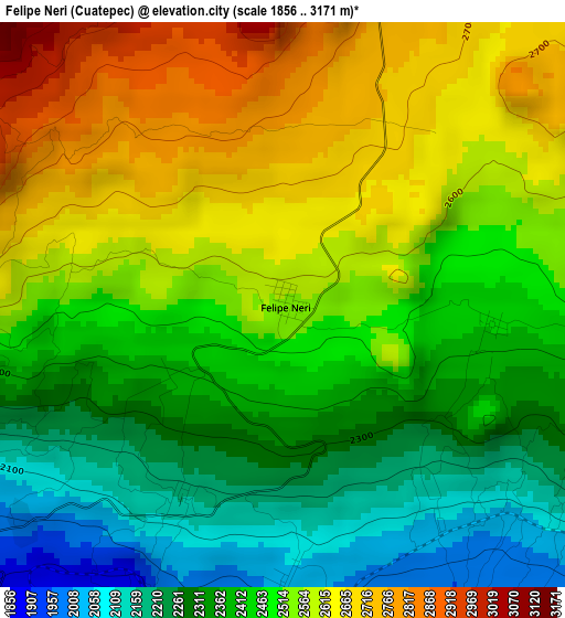 Felipe Neri (Cuatepec) elevation map