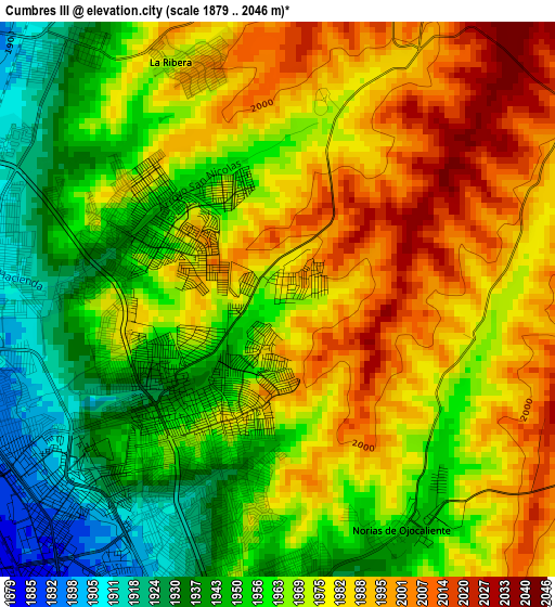 Cumbres III elevation map