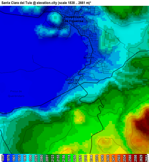Santa Clara del Tule elevation map