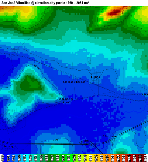 San José Viborillas elevation map