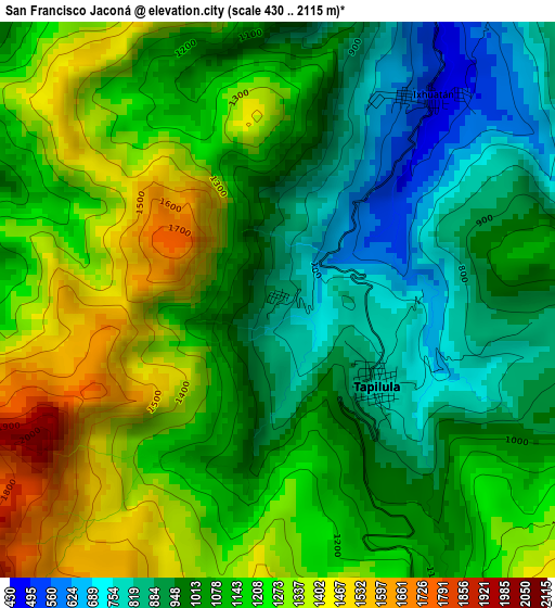 San Francisco Jaconá elevation map