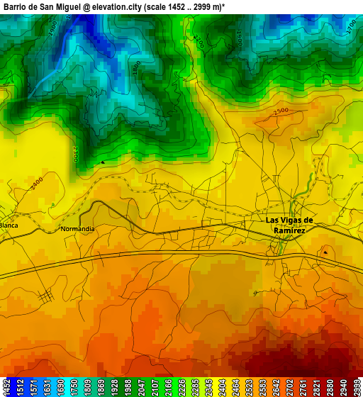 Barrio de San Miguel elevation map