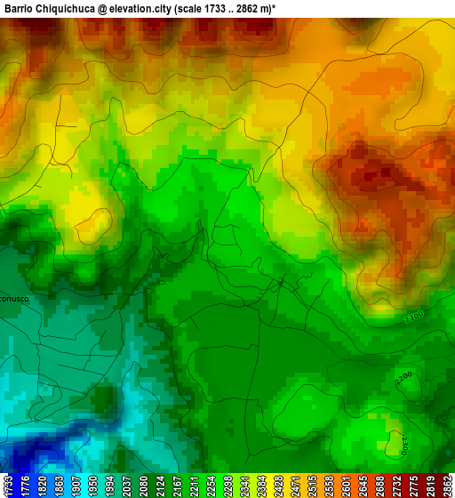 Barrio Chiquichuca elevation map