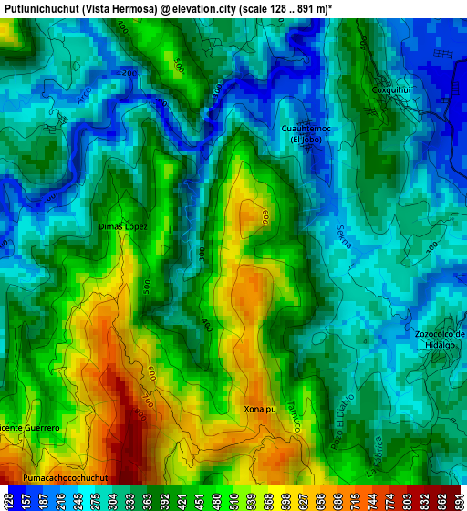 Putlunichuchut (Vista Hermosa) elevation map