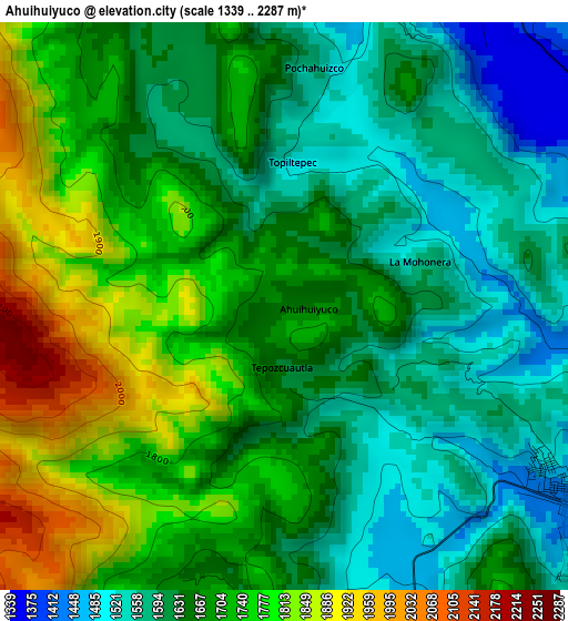 Ahuihuiyuco elevation map