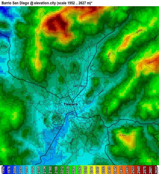 Barrio San Diego elevation map