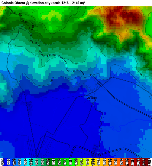 Colonia Obrera elevation map