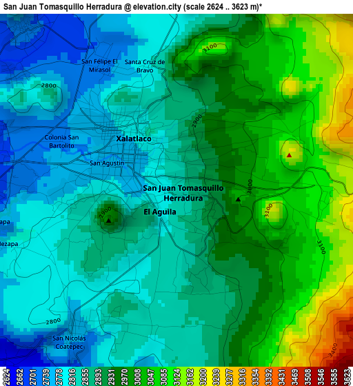 San Juan Tomasquillo Herradura elevation map