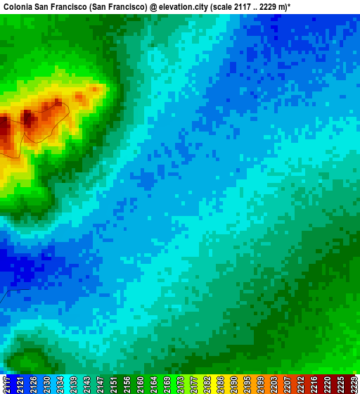 Colonia San Francisco (San Francisco) elevation map