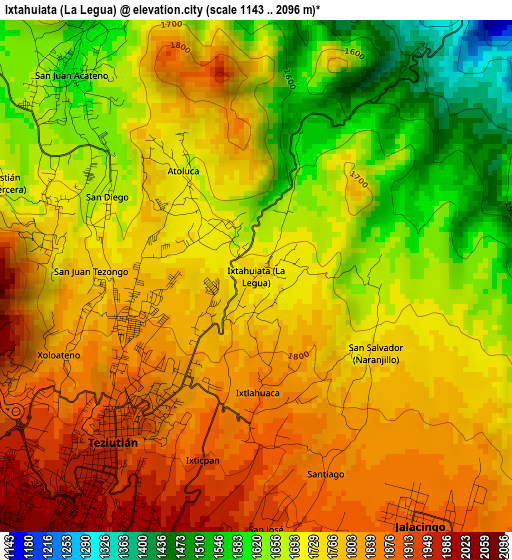 Ixtahuiata (La Legua) elevation map