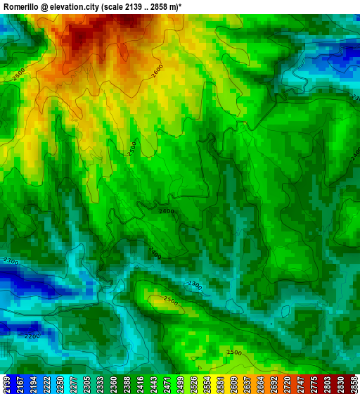 Romerillo elevation map