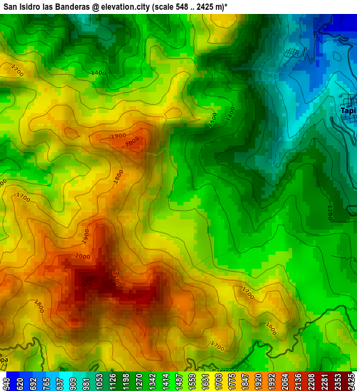 San Isidro las Banderas elevation map