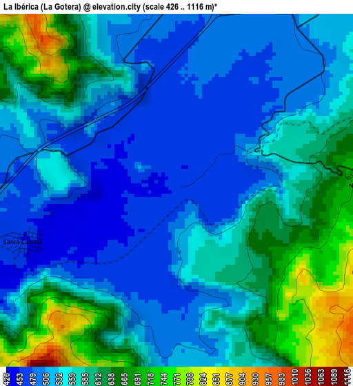 La Ibérica (La Gotera) elevation map