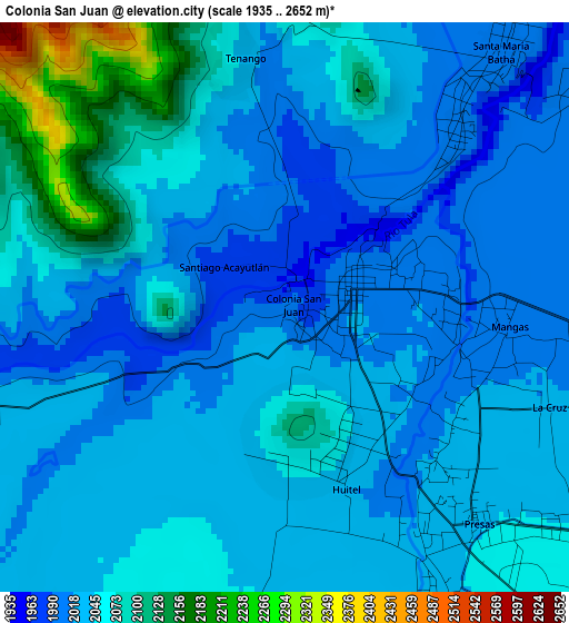 Colonia San Juan elevation map