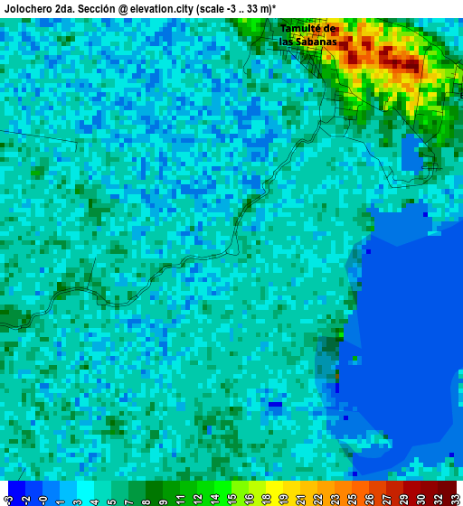 Jolochero 2da. Sección elevation map