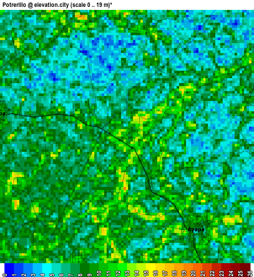 Potrerillo elevation map