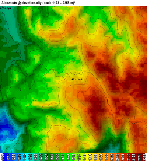 Alcozacán elevation map