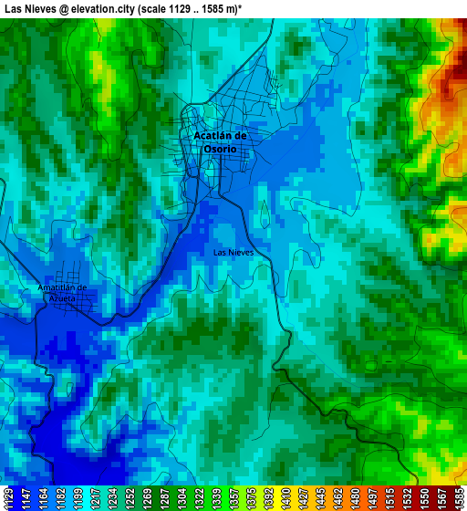 Las Nieves elevation map