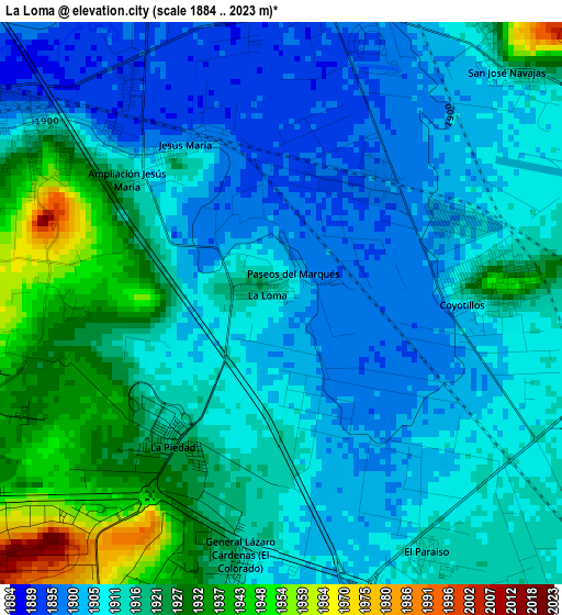 La Loma elevation map