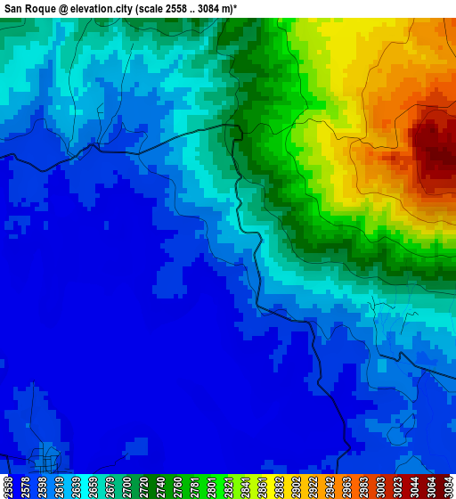 San Roque elevation map