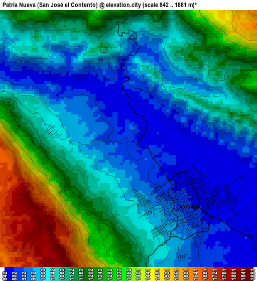 Patria Nueva (San José el Contento) elevation map