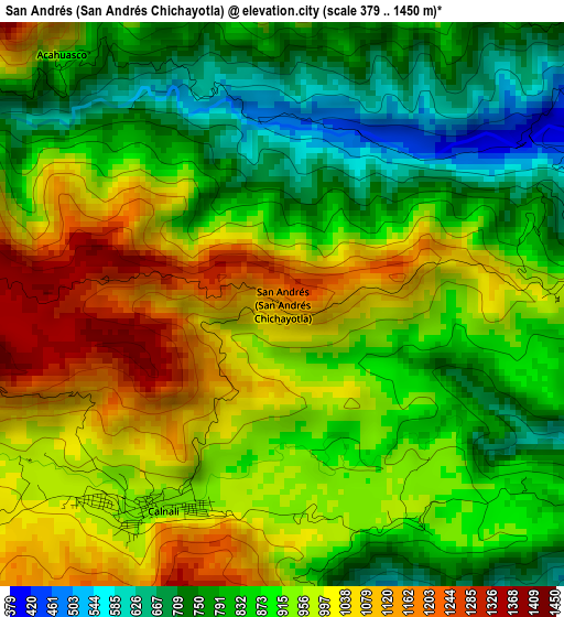 San Andrés (San Andrés Chichayotla) elevation map