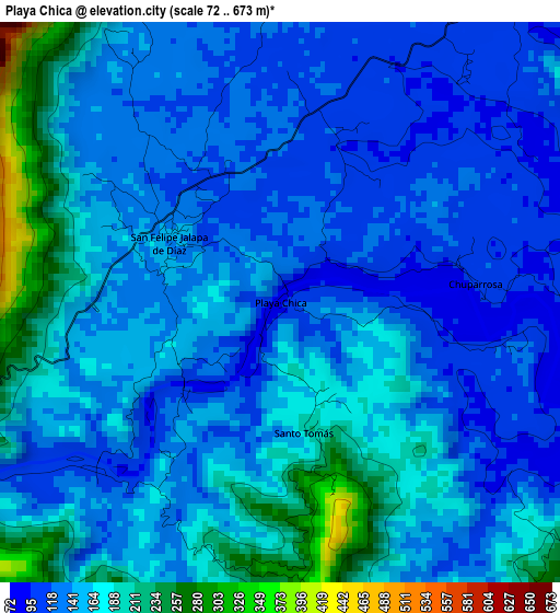 Playa Chica elevation map