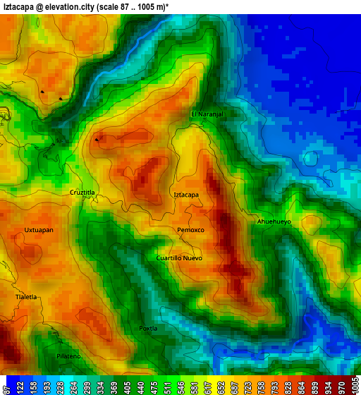 Iztacapa elevation map