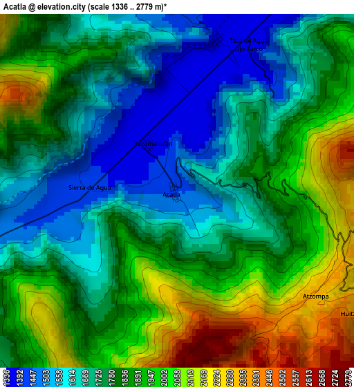 Acatla elevation map