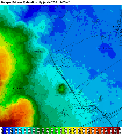 Metepec Primero elevation map