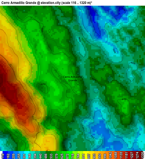 Cerro Armadillo Grande elevation map