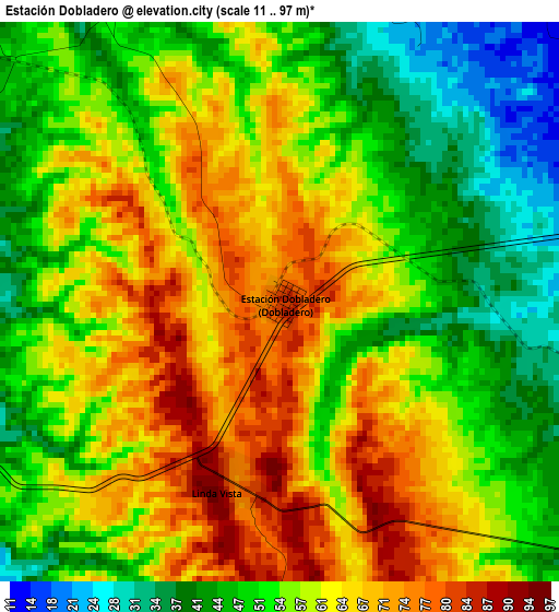 Estación Dobladero elevation map