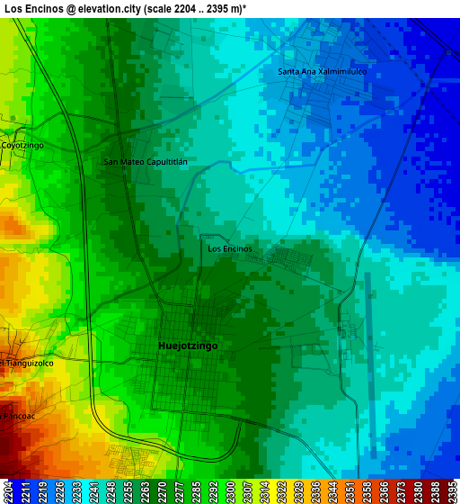 Los Encinos elevation map