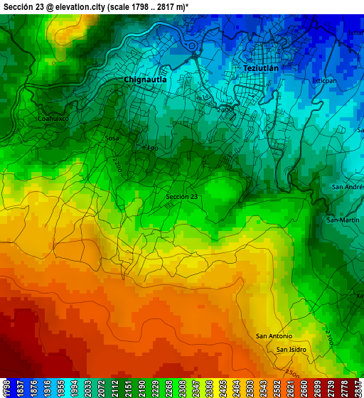 Sección 23 elevation map