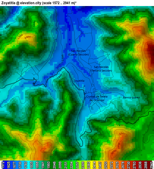 Zoyatitla elevation map