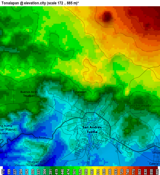 Tonalapan elevation map