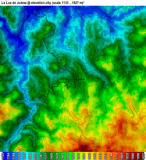 La Luz de Juárez elevation map