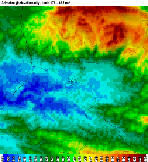 Arimatea elevation map