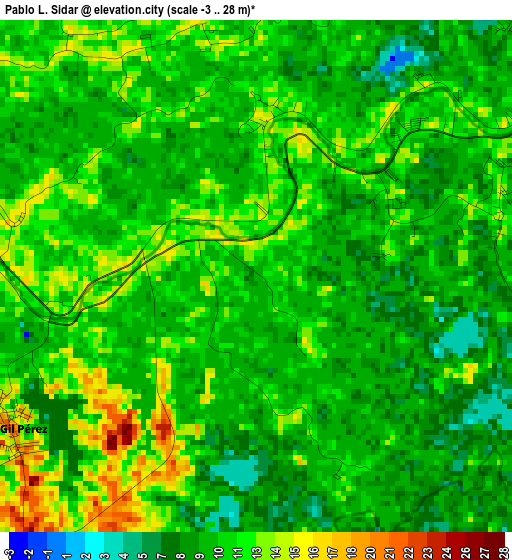 Pablo L. Sidar elevation map